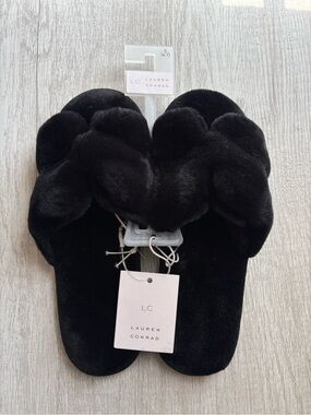 Lauren Conrad Fuzzy Slide Slippers